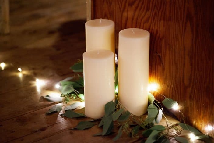 candles and greenery