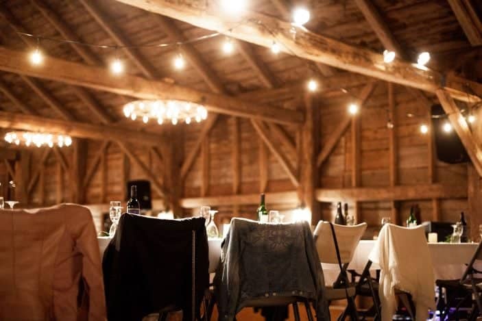 inside the barn, our cozy fall wedding