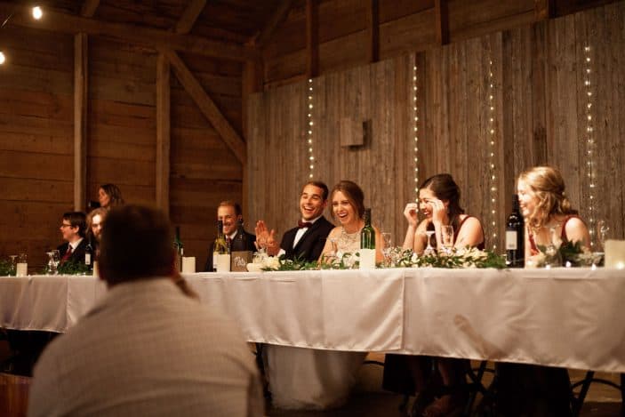 wedding party at head table