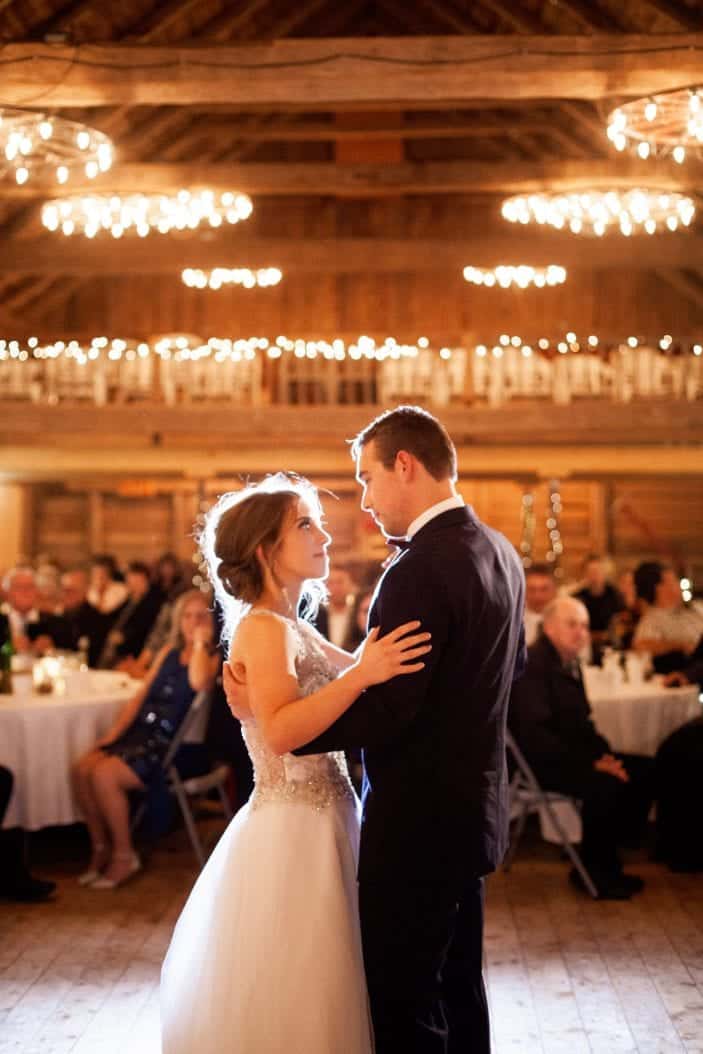 bride and groom first dance