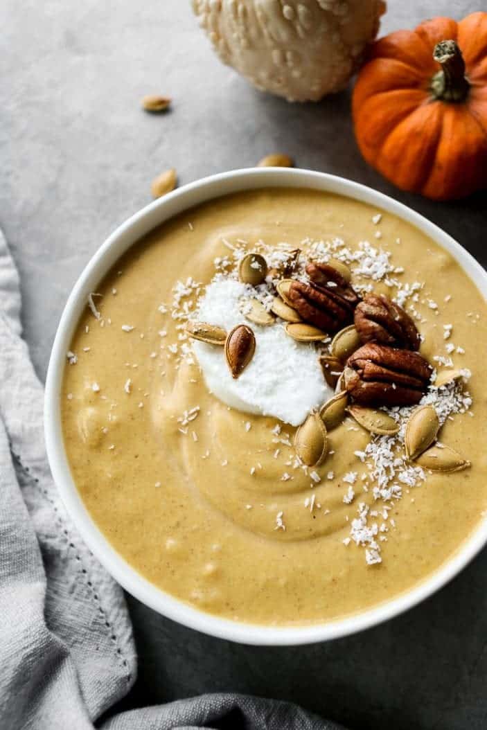 Pumpkin Pie Smoothie Bowl (No Added Sugar) - Unsweetened Caroline