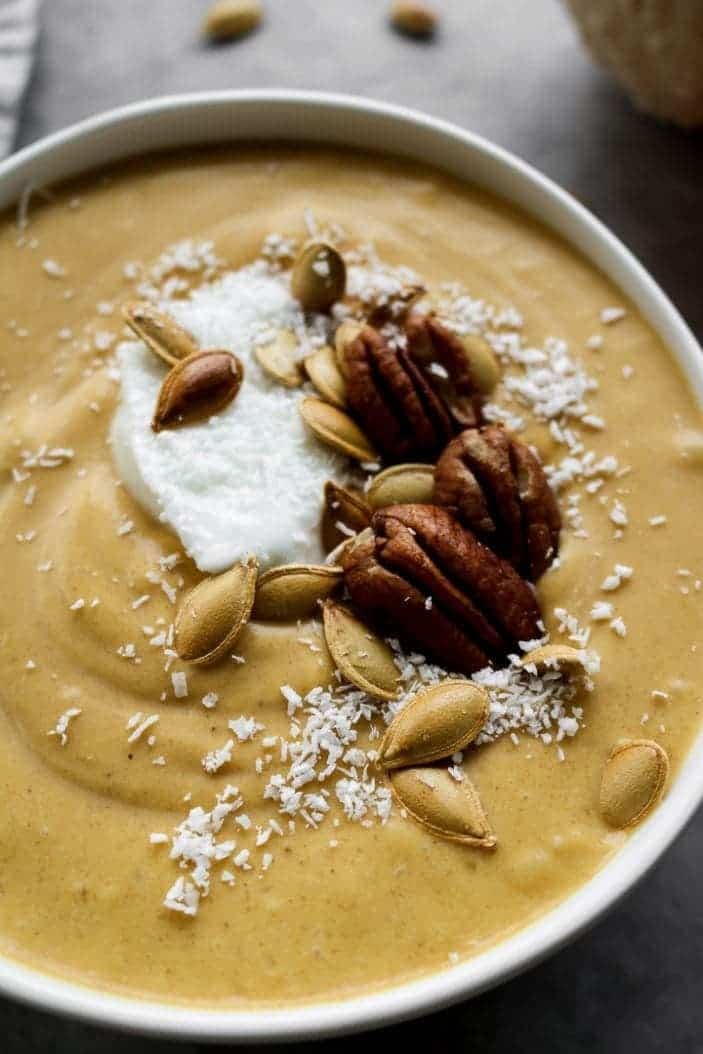 Pumpkin Pie Smoothie Bowl (No Added Sugar) - Unsweetened Caroline