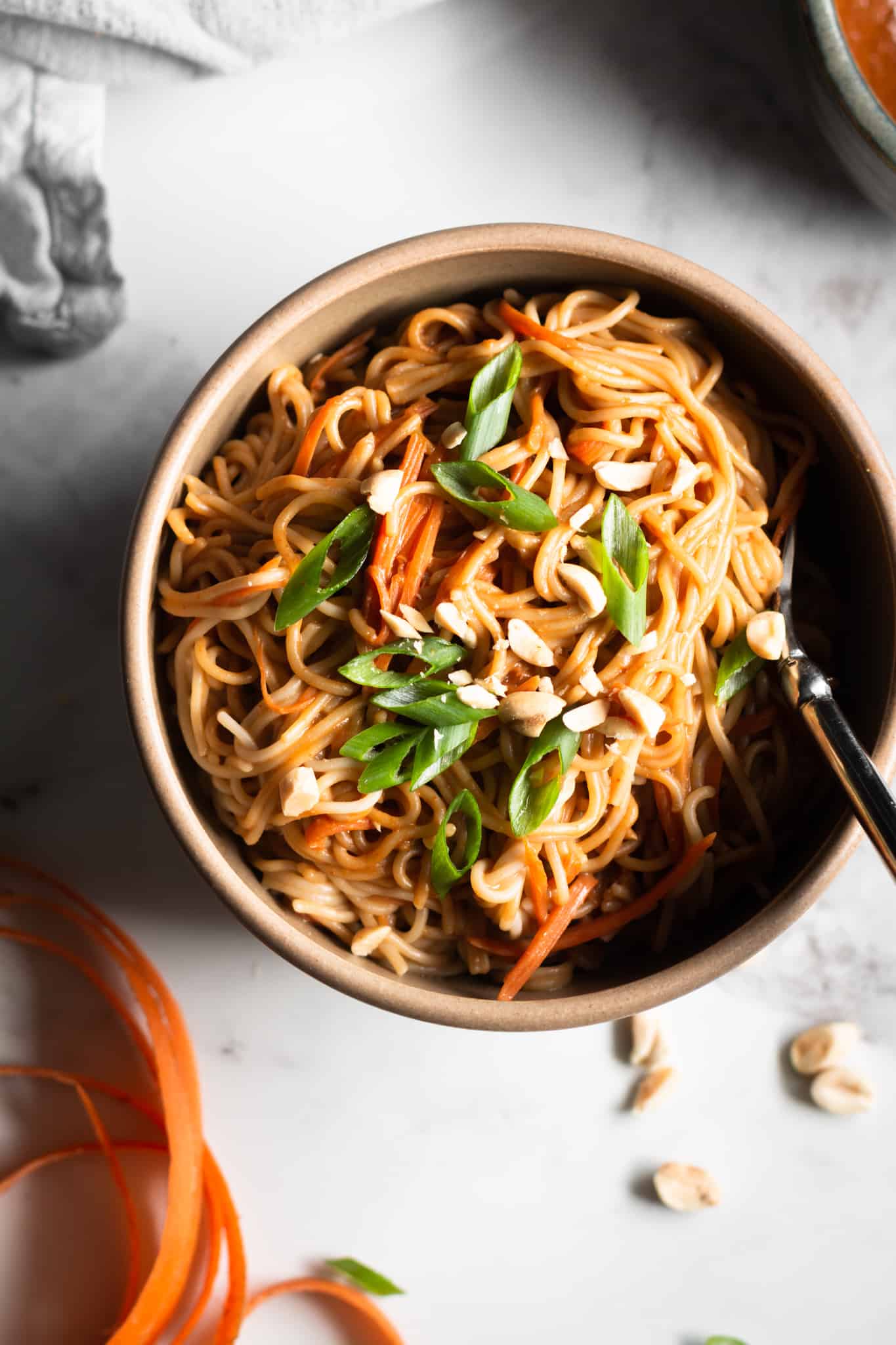 quick vegan meal ideas - peanut noodles