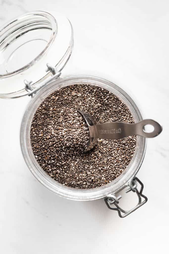 chia seeds in container