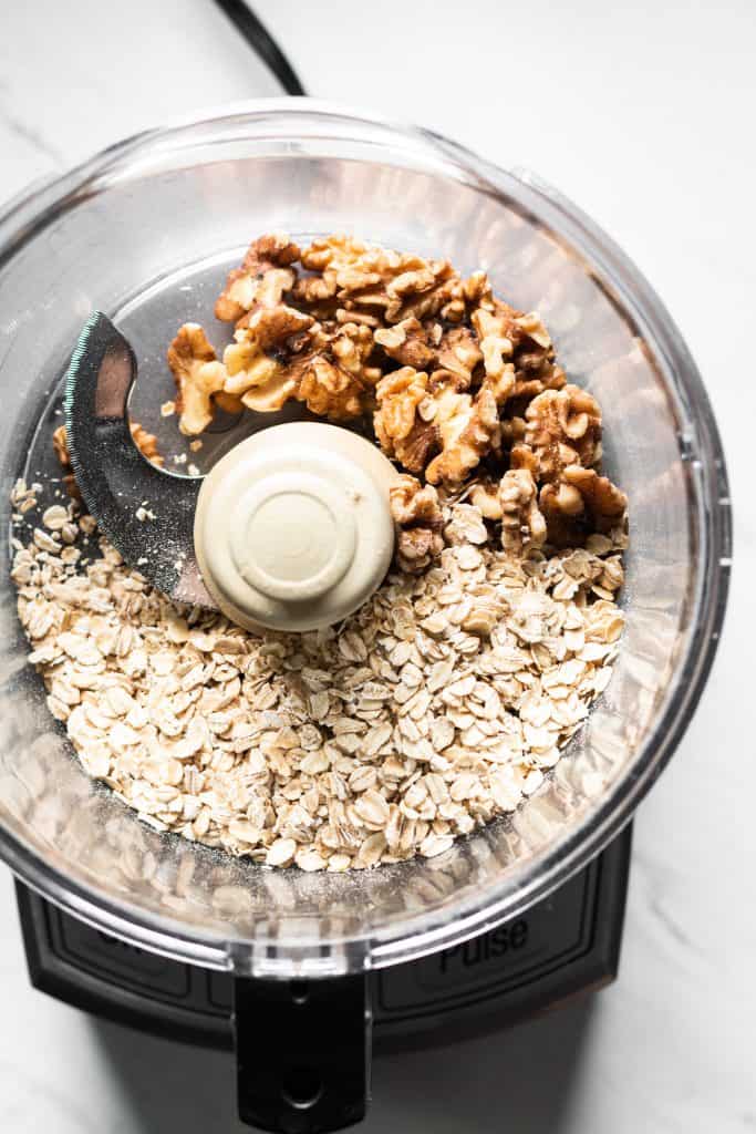 oats and walnuts in a food processor