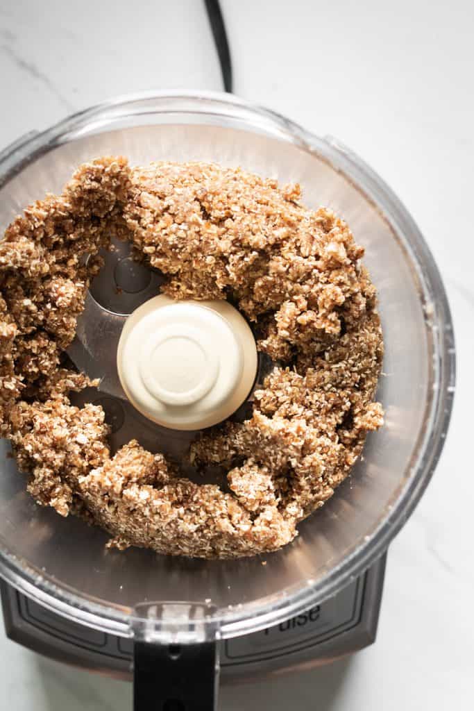 thumbprint cookie mixture in a food processor