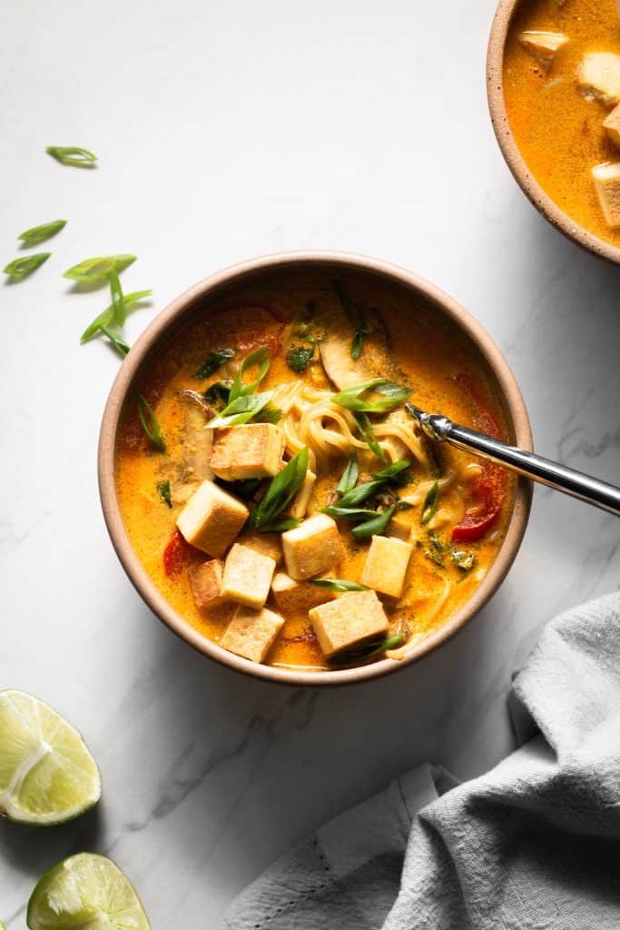 curry ramen in a bowl