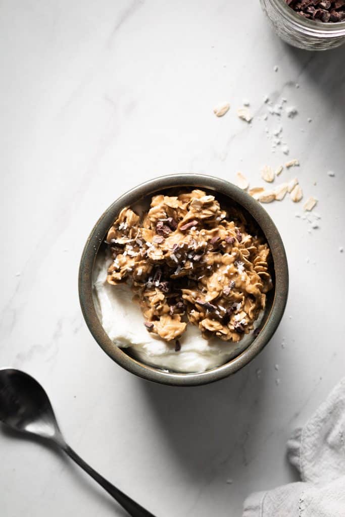 granola power bowl with toppings