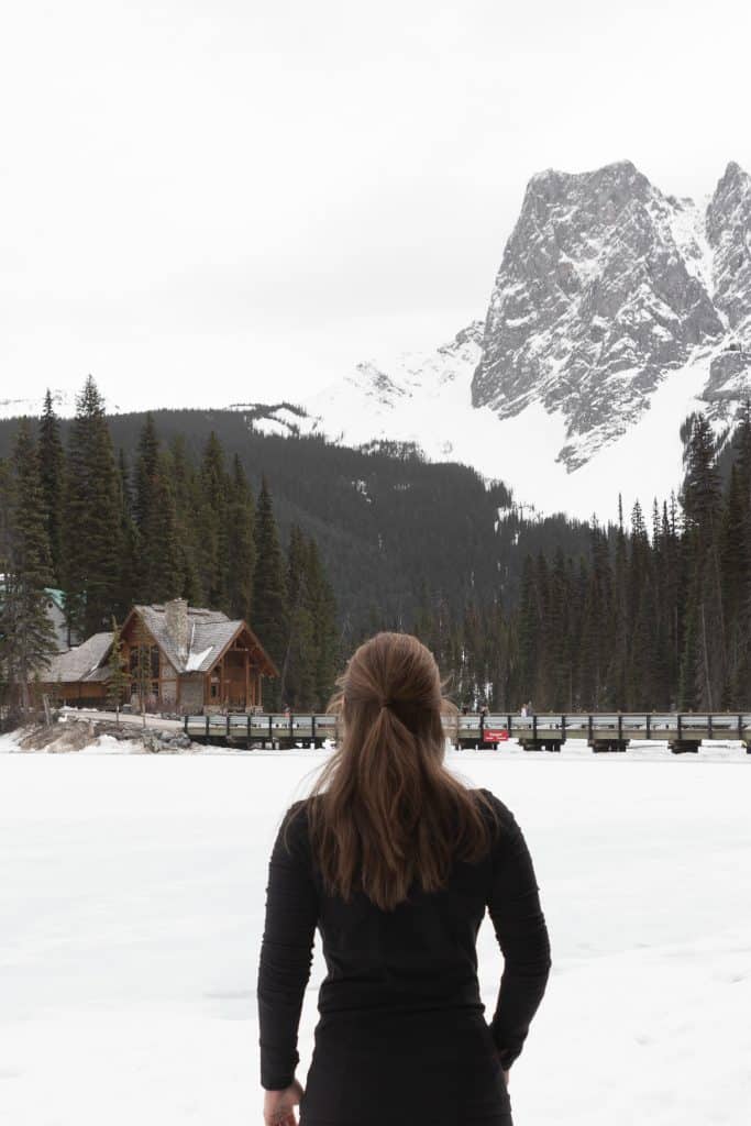 girl enjoying exercise in mountains