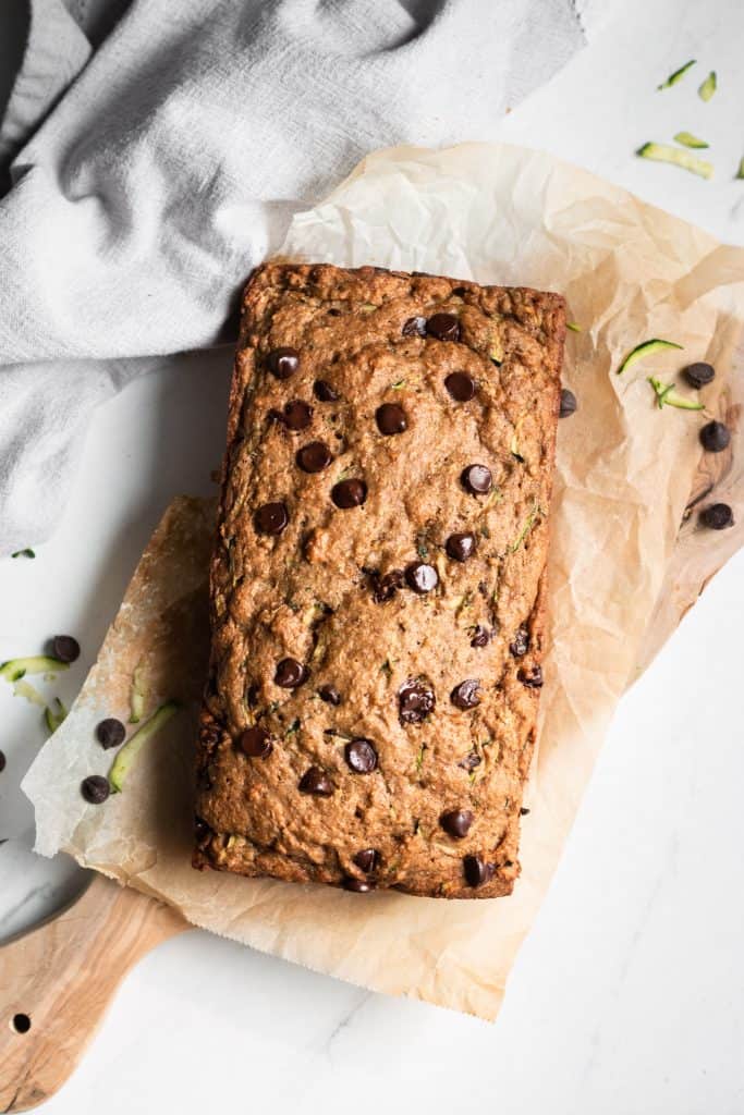 zucchini bread from the top