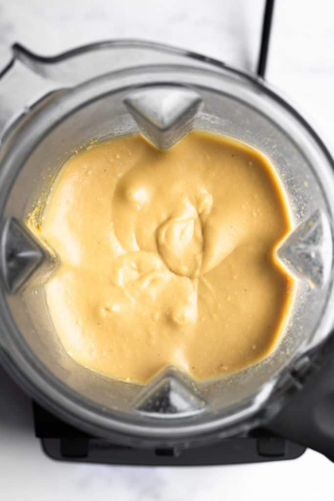 cheese sauce in a blender