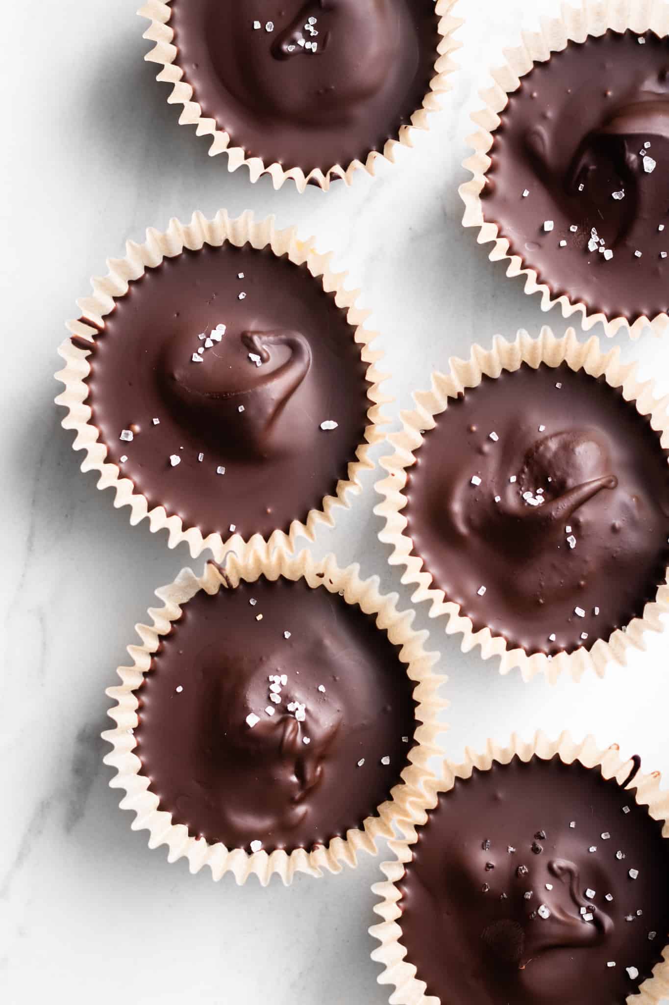 chocolate cups from the top