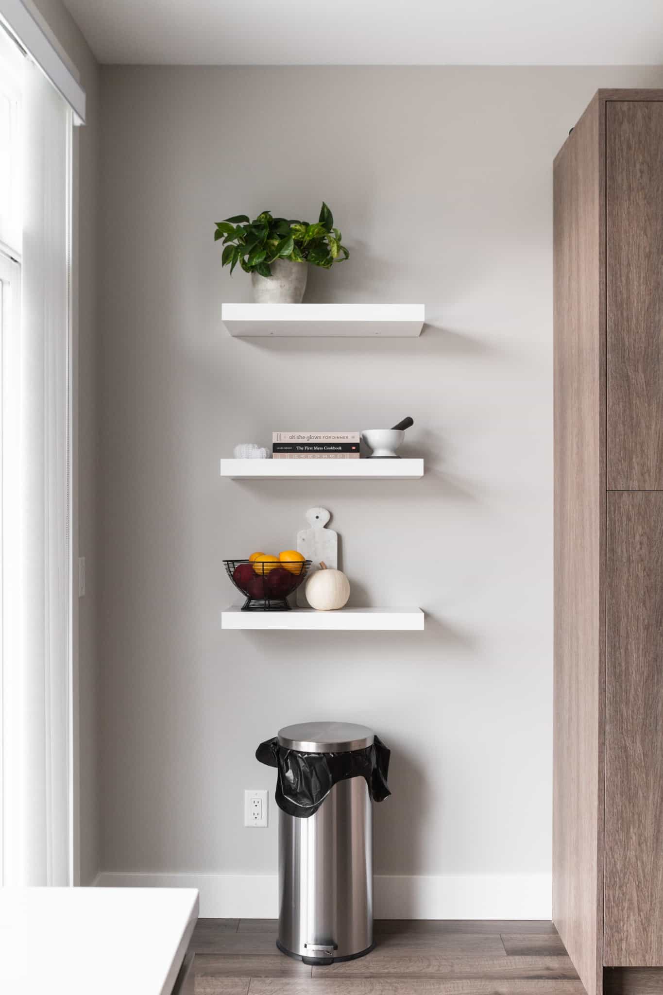 decorated floating shelves