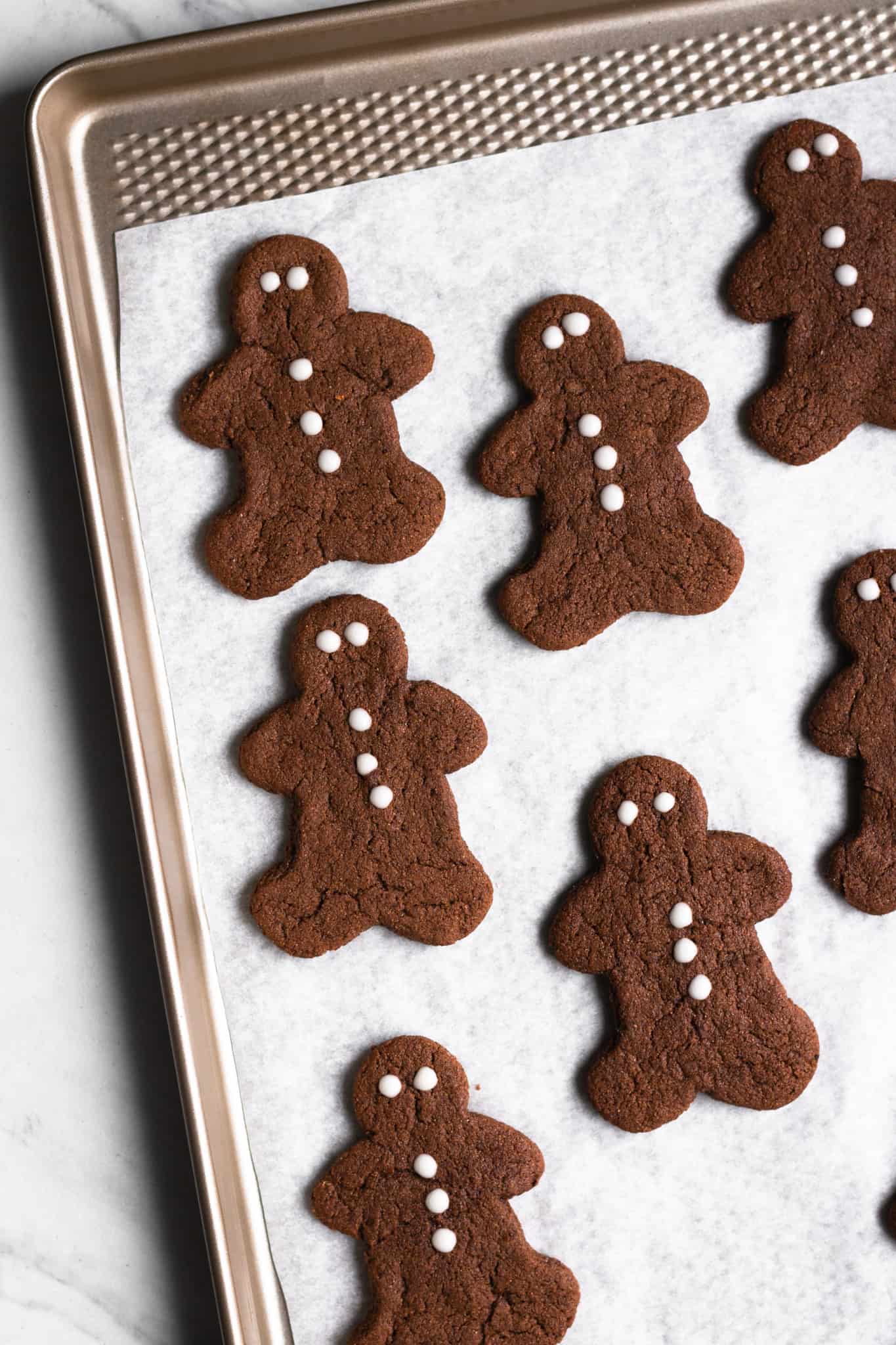 gingerbread cookies on a baking sheet
