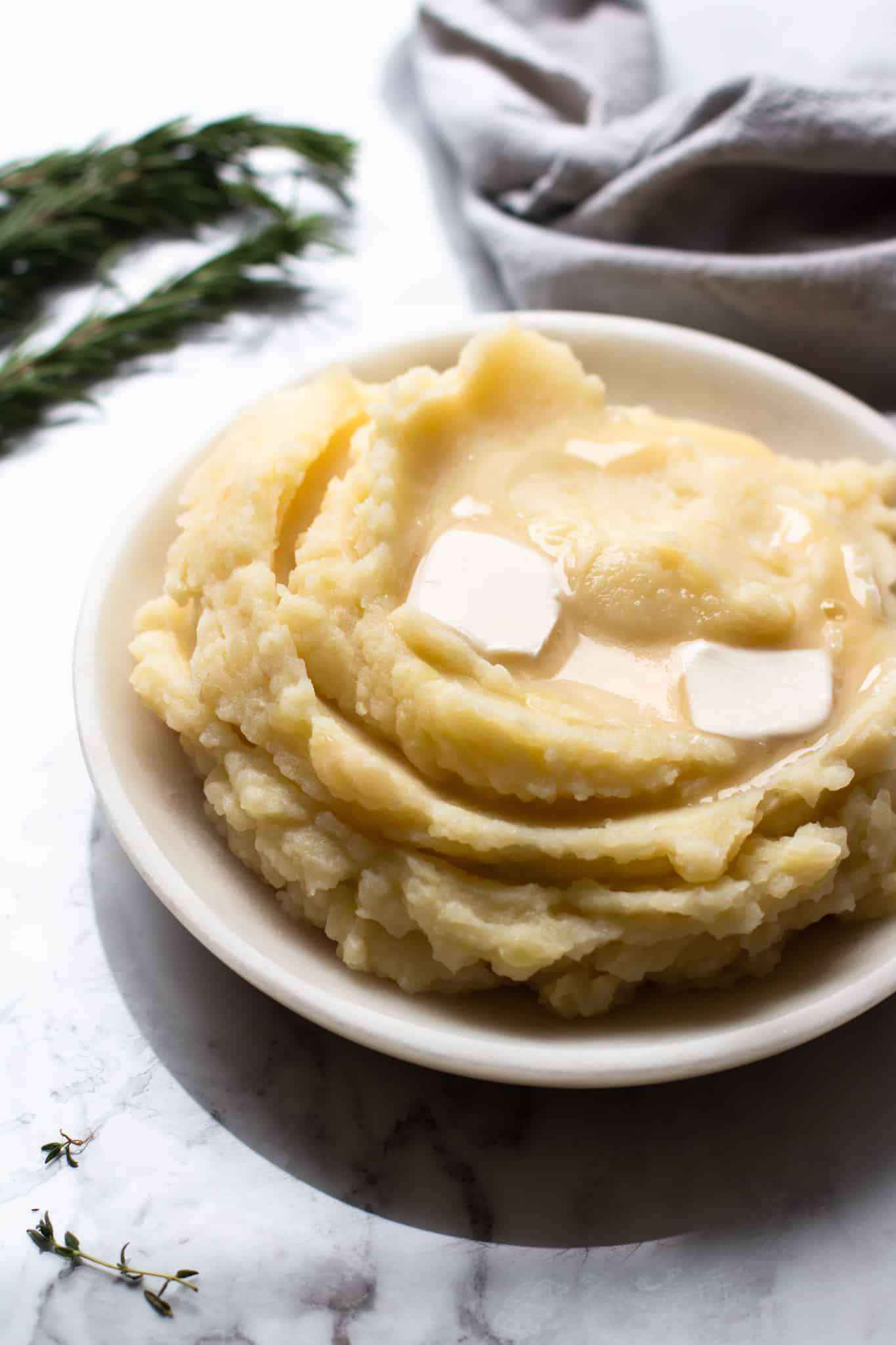 Instant Pot mashed potatoes on a plate