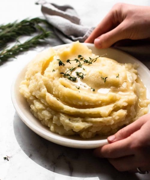 Instant Pot mashed potatoes from the side