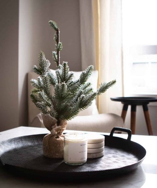 Small pine tree with candle