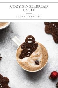 cozy vegan gingerbread latte pin