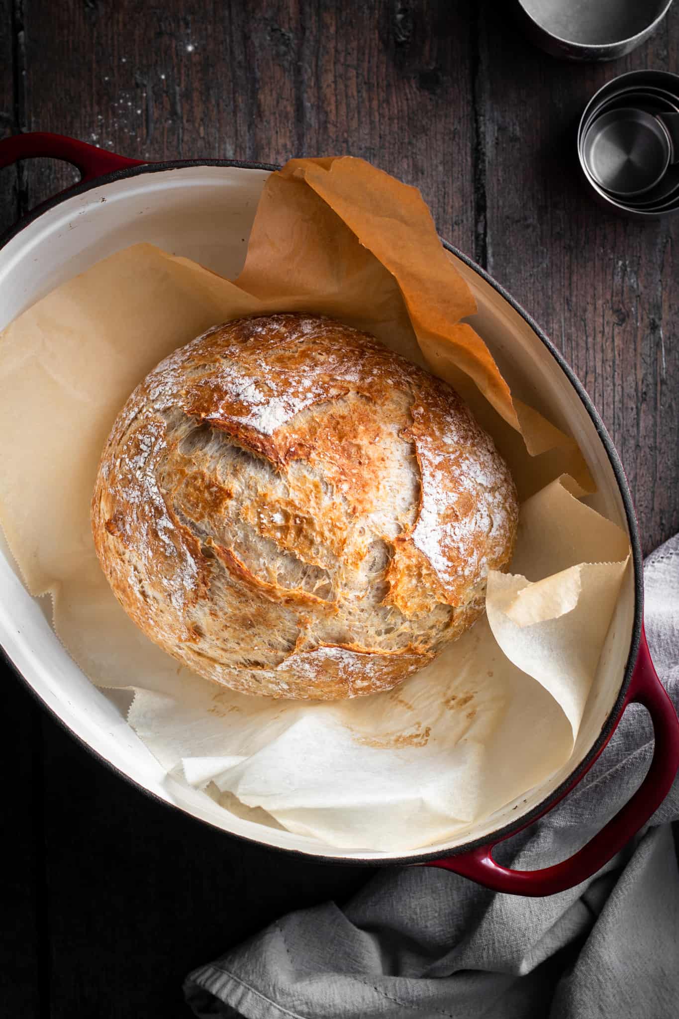 baked bread in a dutch oven
