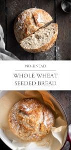 no-knead whole wheat seeded bread pin