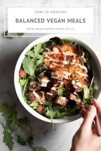 how to prepare balanced vegan meals pin