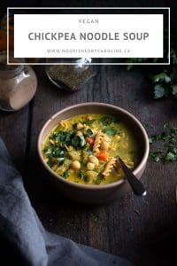 creamy chickpea noodle soup pin