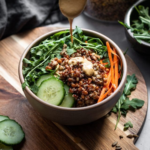 Lentil Quinoa Salad with Nutritional Yeast Dressing Nourished