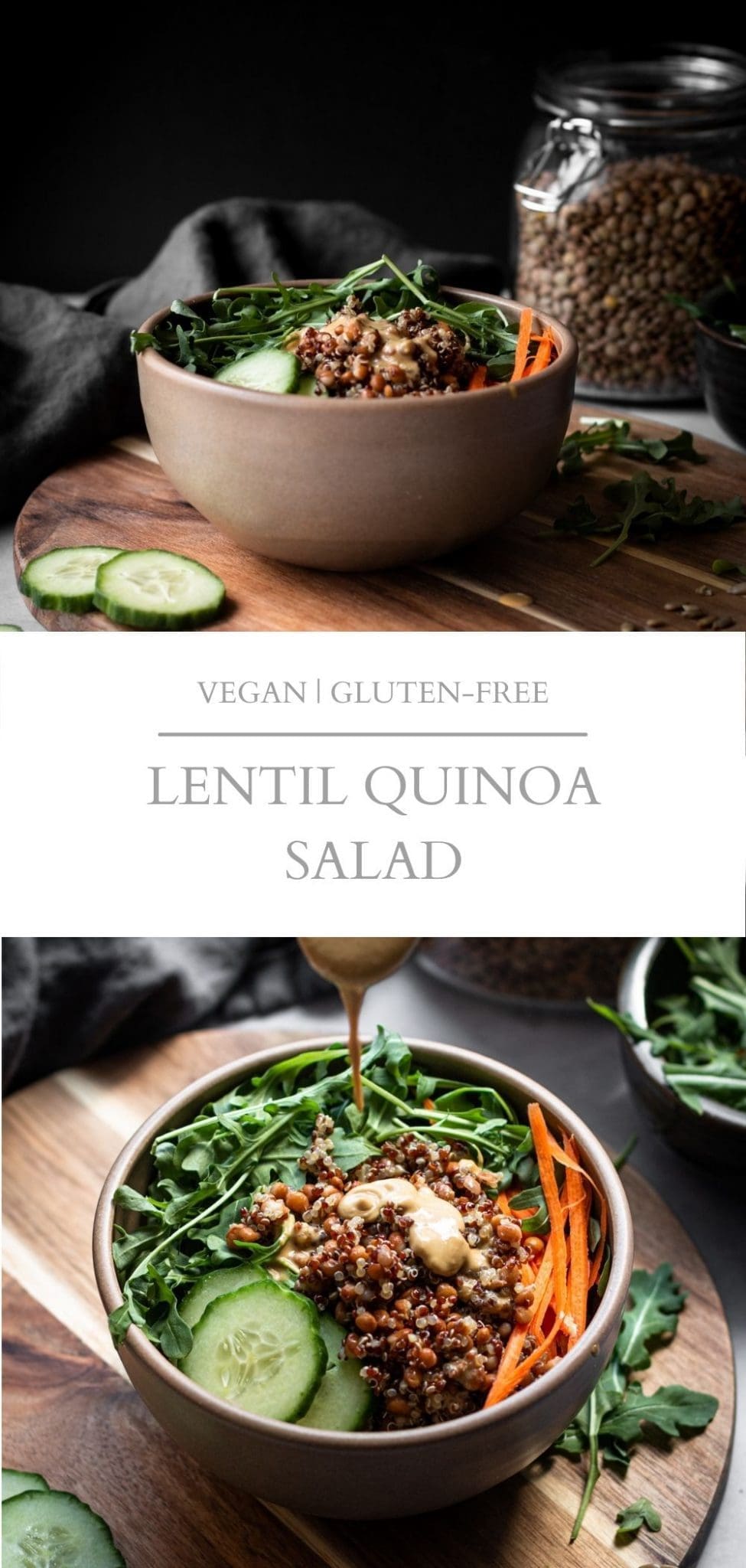 Lentil Quinoa Salad with Nutritional Yeast Dressing Nourished