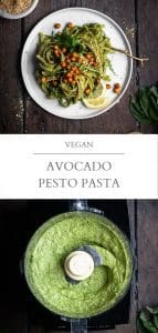 vegan avocado pesto pasta pin