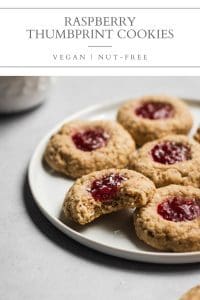 vegan raspberry thumbprint cookies pin