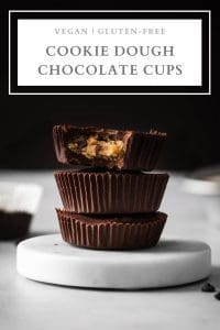 vegan cookie dough chocolate cups pin