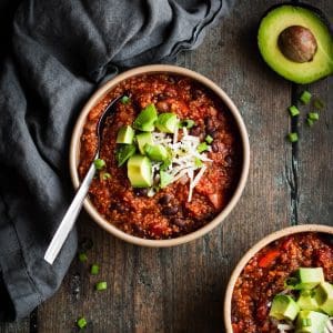 easy black bean quinoa chili