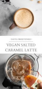 vegan salted caramel latte pin