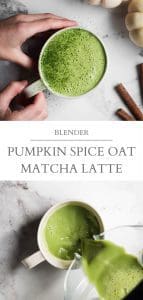 pumpkin spice oat matcha latte pin