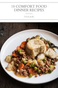 vegan comfort food dinner recipes pin