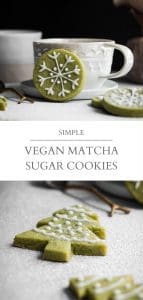 vegan matcha sugar cookies pin