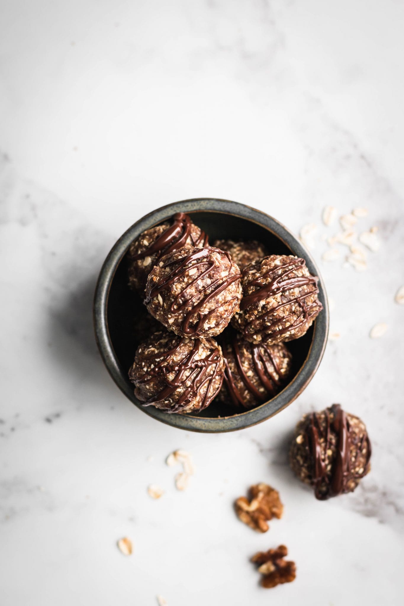 walnut flax energy bites from the top