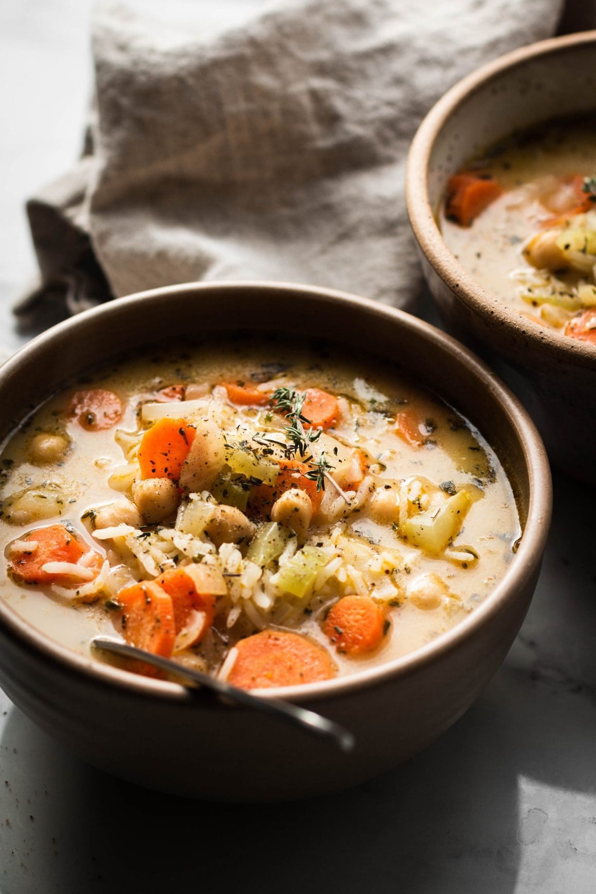 Creamy Chickpea and Rice Soup (Vegan) - Nourished