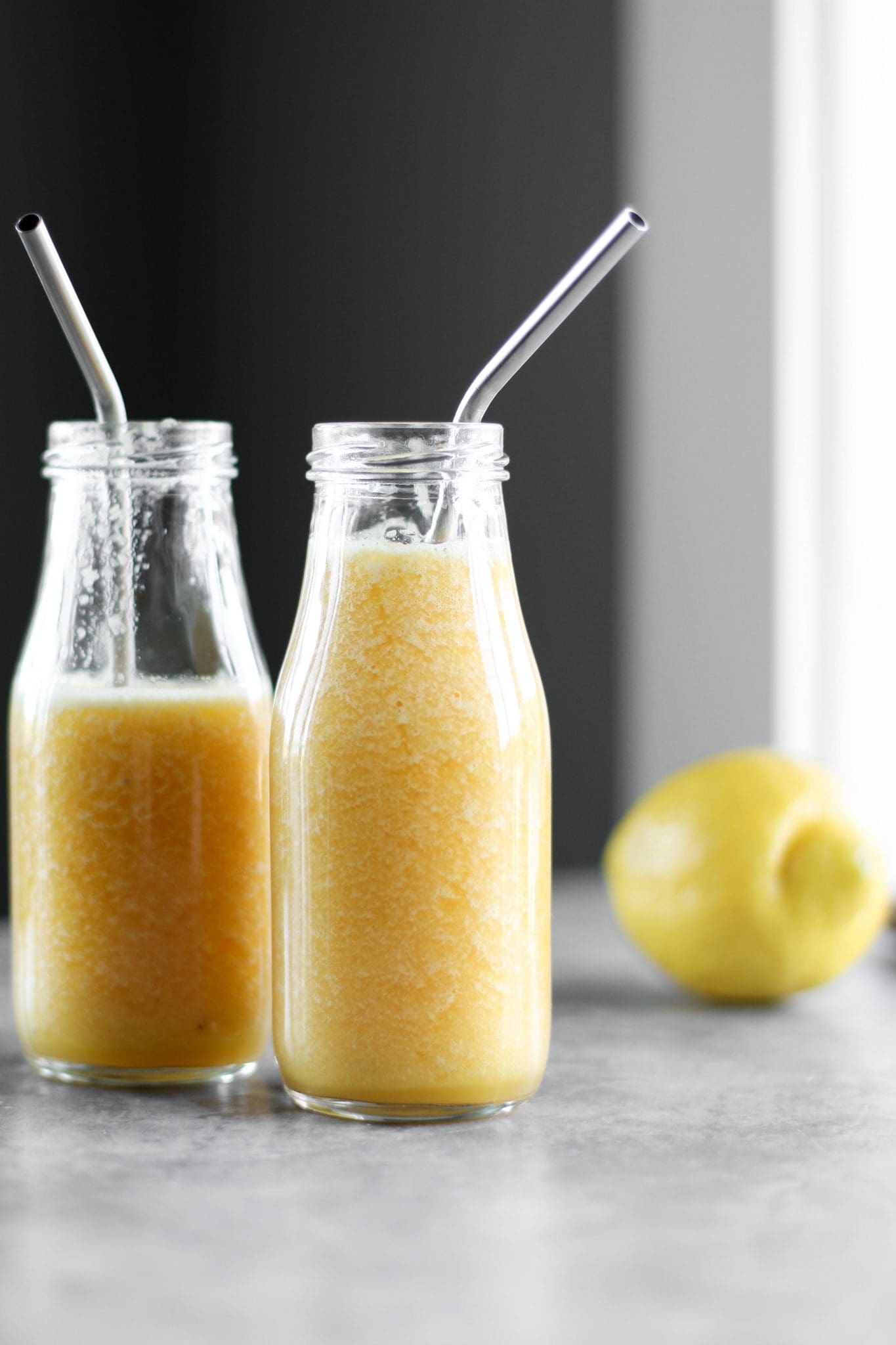 orange juice in bottles