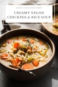 chickpea and rice soup pin