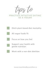 how to practice intuitive eating as a vegan