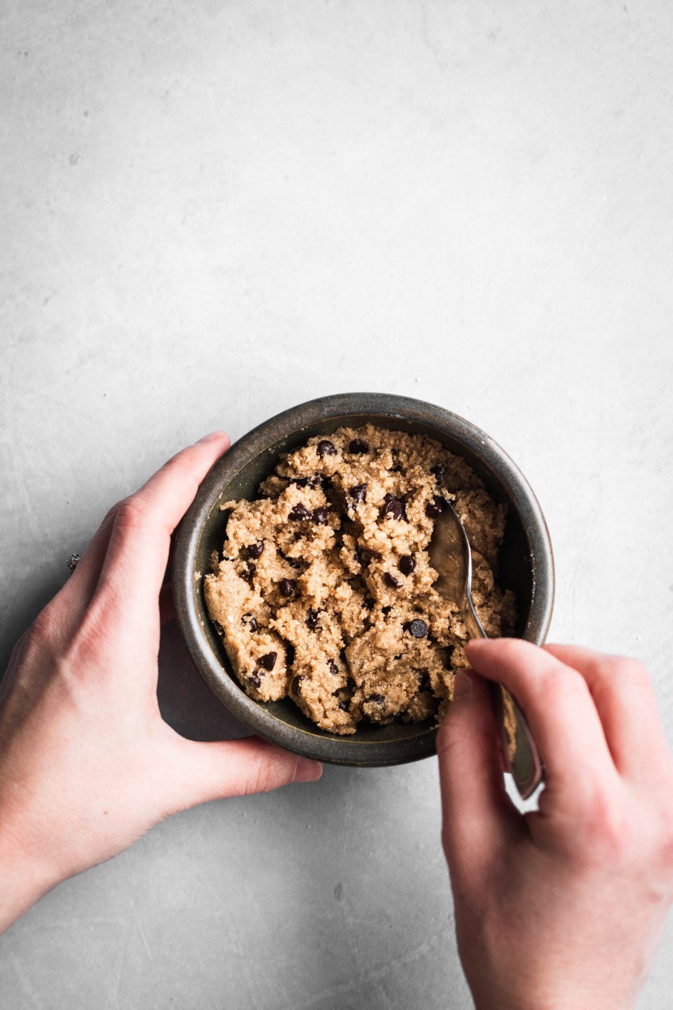 edible vegan cookie dough in a bowl