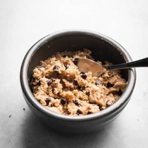 edible vegan cookie dough in a bowl