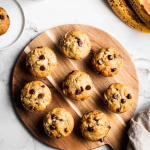 vegan banana chocolate chip muffins