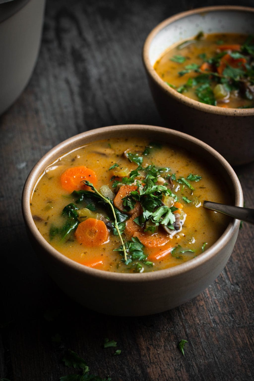 Creamy Mushroom & Wild Rice Soup (Vegan) - Nourished