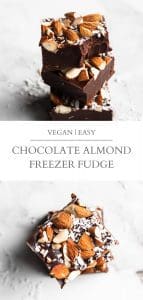 vegan chocolate almond freezer fudge pin