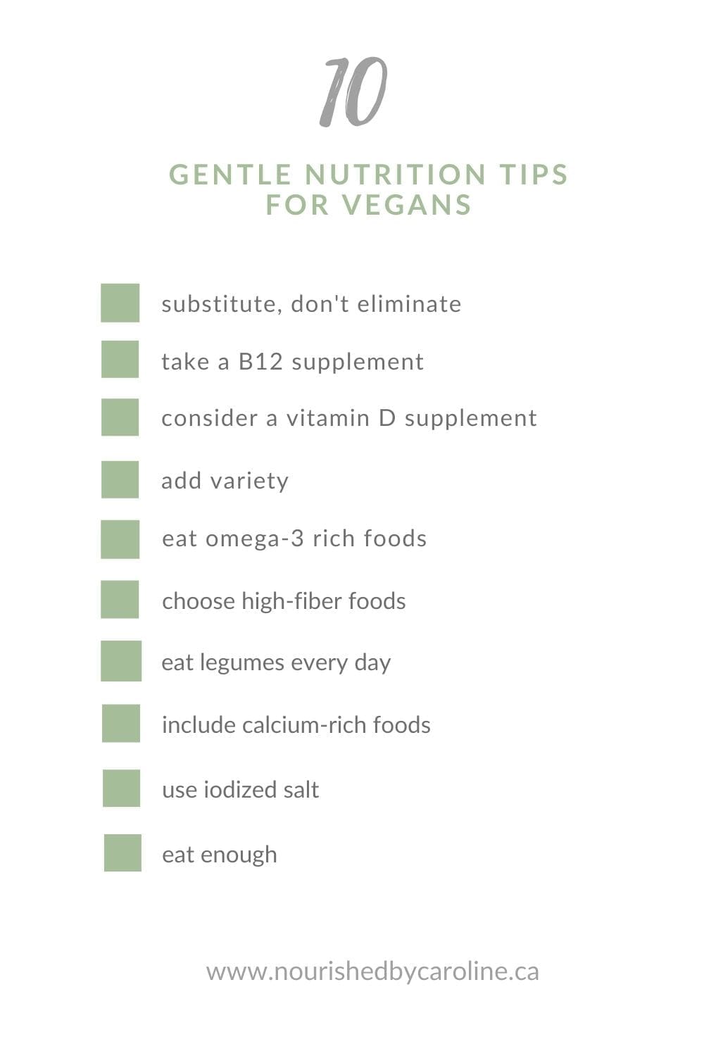 10 gentle nutrition tips for vegans pin