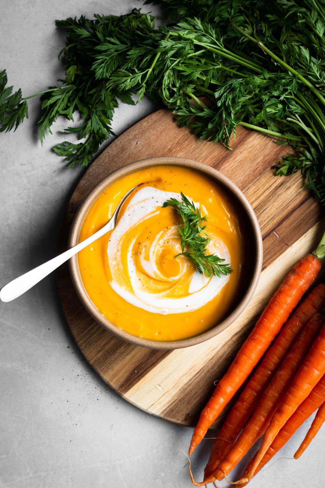 carrot lentil soup in a bowl