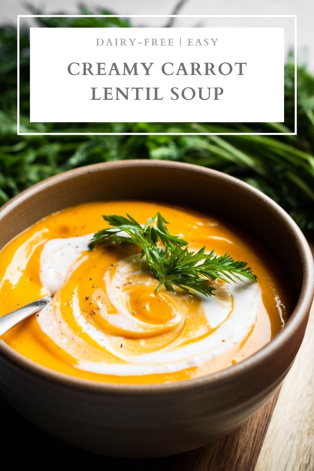 Creamy Carrot Lentil Soup (Vegan) - Nourished