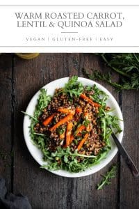 warm roasted carrot, lentil and quinoa pin
